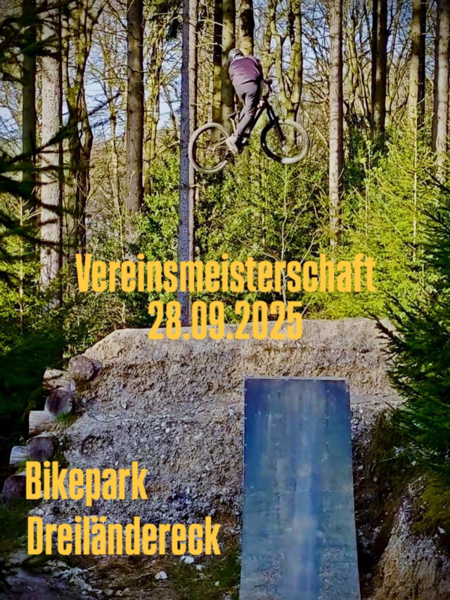 Nur noch wenige Tage bis zum fetten Trick Jump Contest und vielen, spannenden Rennen. Außerdem gibt es viel zu erleben und eine schöne Überraschung. Also meldet euch noch zur Vereinsmeisterschaft an oder kommt als Zuschauer vorbei und sorgt für gute Stimmung an den Strecken. #gfac #gelaendefahrradaachen #bikeparkdreiländereck #vereinsmeisterschaft #mtb #trickjump #enduro #geländefahrradaachen